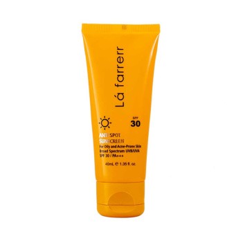 کرم ضدافتاب و ضدلک بی رنگ لافارر پوست چرب ومستعدآکنه spf30