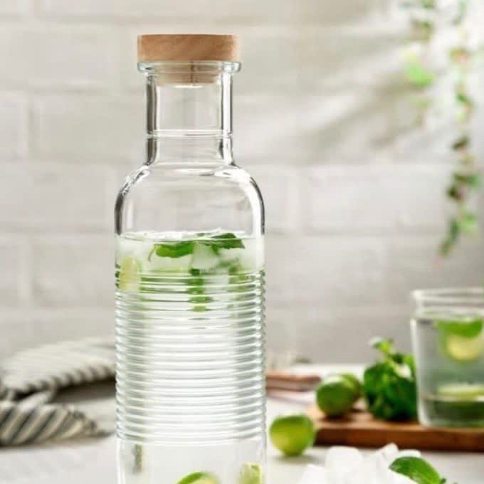 بطری آب استوانه درب چوبی Hoop