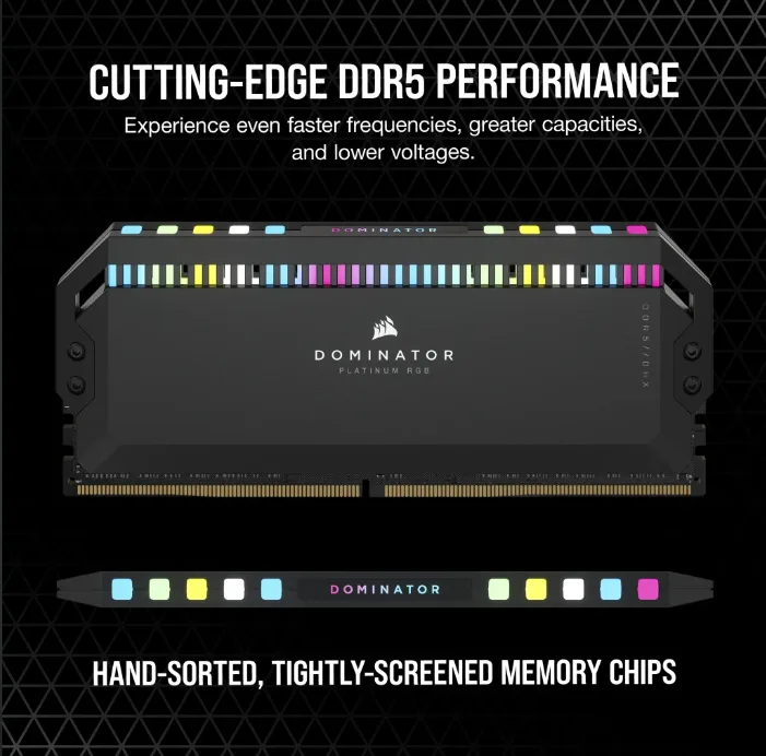 رم DDR5 دسکتاپ 64 گیگابایت 6000Mhz CL30 کورسیر مدل Dominator RGB دو کاناله