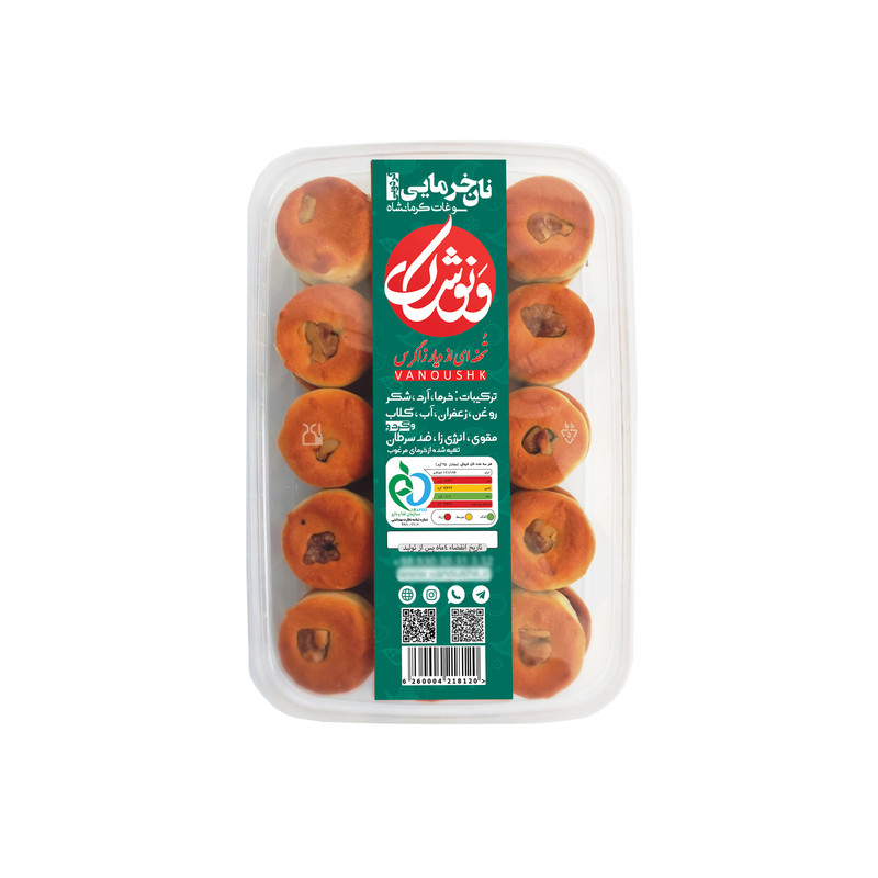 نان خرمایی گردویی ونوشک - 500 گرم