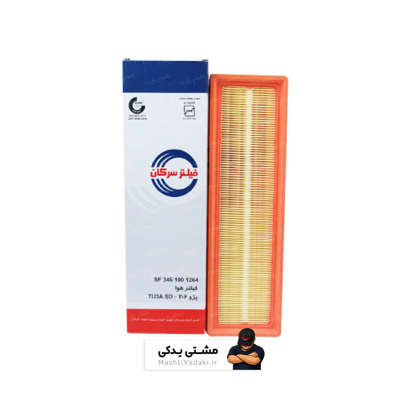 فیلتر هوا 206 تیپ 5 اس دی(کوتاه)سرکان 100123