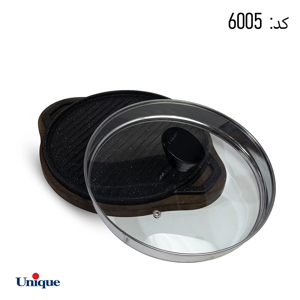 تابه گریل چدن گرد کوچک باچوب یونیک کد 6005