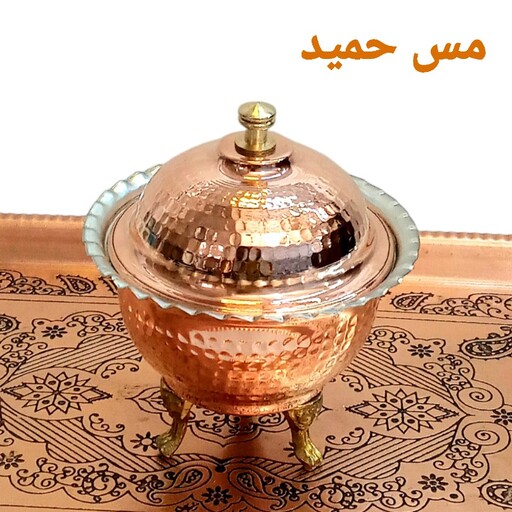 قندان مسی ریز سه پایه چکشی نانو شده زنجان