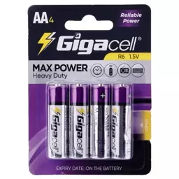 باتری قلمی گیگاسل مدل Gigacell Max Power Heavy Duty بسته 4 عددی کارتی