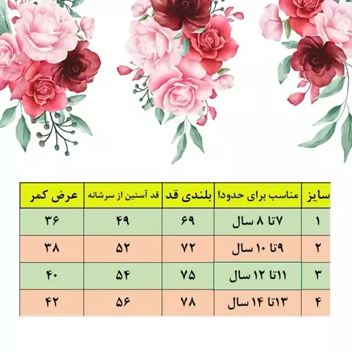 مانتو نوجوان خردلی پریا  چهار سایز شش رنگ 