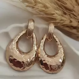 گوشواره میخی چکشی ،آبکاری طلا  برند آلمانی accessories 