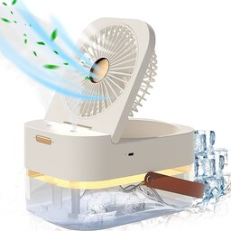 پنکه رومیزی، مرطوب کننده هوا و چراغ خواب رومیزی water mist air conditioning fan