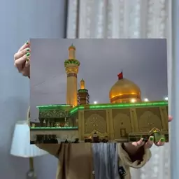 تابلو شاسی A3 محرمی عاشورا بین الحرمین حرم امام حسین سایز 30 در 40 تابلو مذهبی تابلو گنبد امام حسین