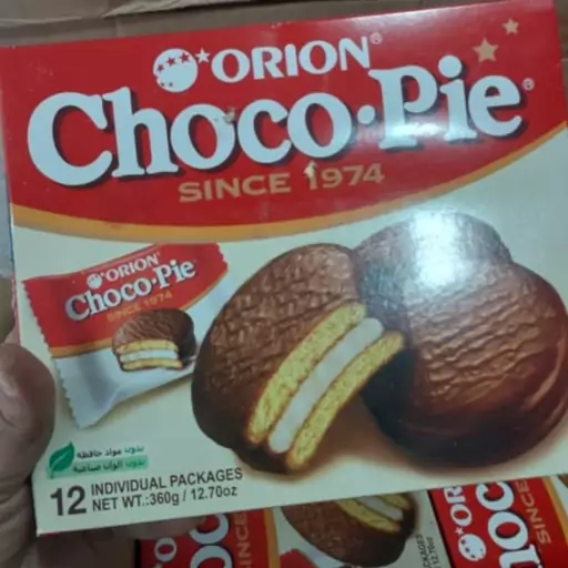 بیسکویت شوکوپای 30 گرمی CHOCO.PIE از شرکت ORION ( پک 12 عددی)