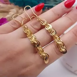 گوشواره آویز برنجی آبکاری طلا 18 از برند fashion jewelry 