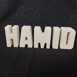 استند اسم حمید به صورت خام ، استند حروف HAMID فونت ساده بدون رنگ ، جنس سنگ مصنوعی ، استند تزیینی حروف