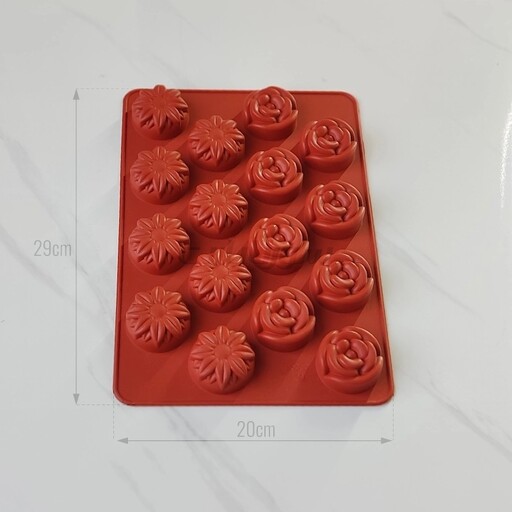 قالب شکلات و حلوا و پاستیل سیلیکونی گل رز و آفتابگردان