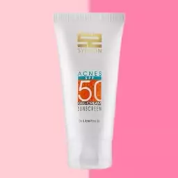 کرم ژل ضد آفتاب بی رنگ مناسب پوست چرب و جوش دار اکنس spf50 ساین اسکین