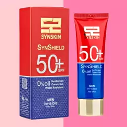 کرم ژل ضد آفتاب بی رنگ مخصوص آقایان spf50 سان شیلد ساین اسکین