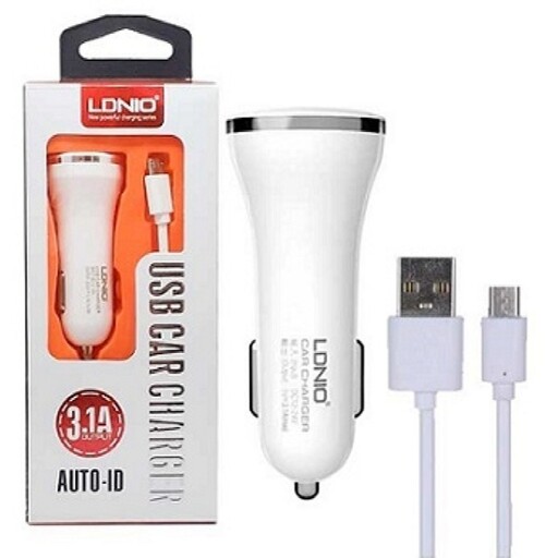 شارژر فندکی LDNIO مدل DL-C23 به همراه کابل میکرو USB