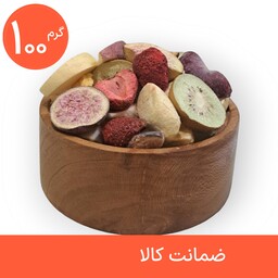 باکس مخلوط میوه خشک پفکی 100 گرمی ، میوه خشک انجمادی رولی پولی (فریز درایر freeze-dried)