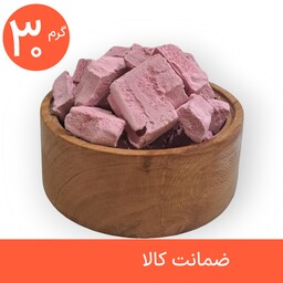 بستنی خشک توت فرنگی پفکی 30 گرمی ، میوه خشک انجمادی رولی پولی (فریز درایر freeze-dried)