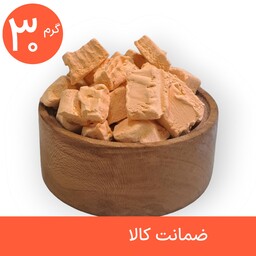 بستنی خشک هلو پفکی 30 گرمی ، میوه خشک انجمادی رولی پولی (فریز درایر freeze-dried)