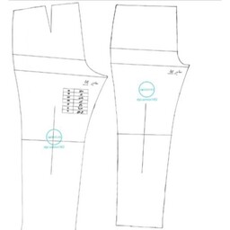 الگو شلوار ترک از سایز 36 تا 54 هر سایز بصورت مجزا با کاغذ سفید ضخیم 80 گرمی