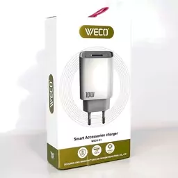 آداپتور شارژر 10 وات WECO WE-51 10W adapter - کلگی شارژر ساعت هوشمند و ایرپاد و اسپیکر و آیفون