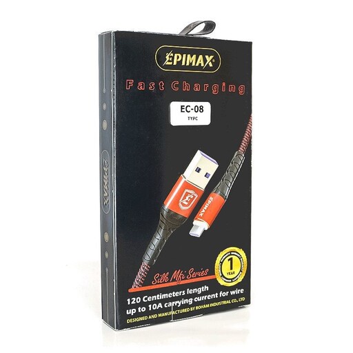 کابل شارژ پوست ماری تایپ سی EPIMAX EC-08 سیم شارژر سامسونگ هواوی شیائومی موتورولا Type C