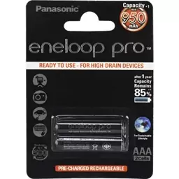 باتری نیم قلمی قابل شارژ پاناسونیک مدل eneloop pro329 بسته 2عددی