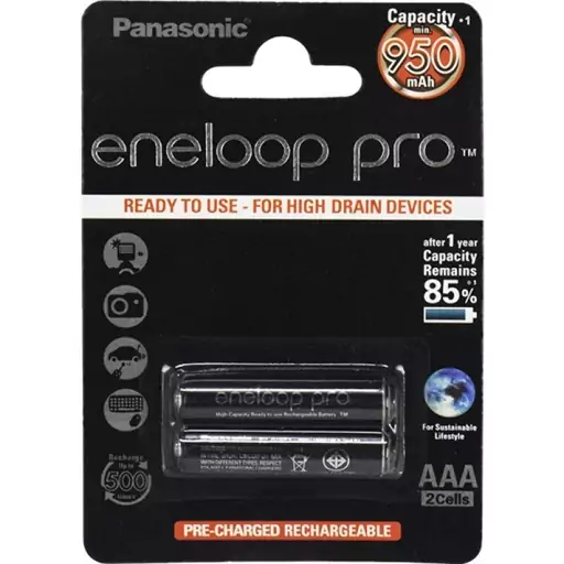 باتری نیم قلمی قابل شارژ پاناسونیک مدل eneloop pro329 بسته 2عددی