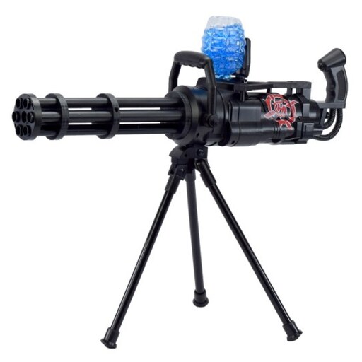 تفنگ اسباب بازی شارژی تیر ژله ای پایه دار مدل Gatling gun with gel balls