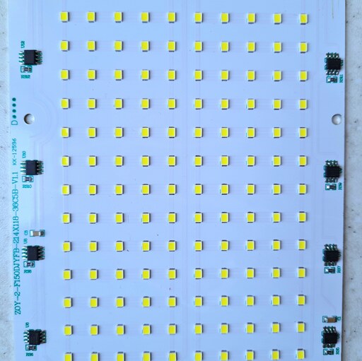 چیپ ال ای دی 150 وات ماژول دی او بی پرژکتوری بلالی 220 ولت رنگ مهتابی   chip led cob 150w 220v  