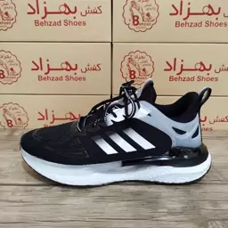 کتونی adidas آدیداس زیره کپسولی مردانه پسرانه رنگ مشکی سایز 41 تا 44 کفی طبی زیره کپسولی لژ 3 سانتی رویه بافت خارجی سبک 