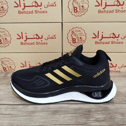 کتونی adidas آدیداس زیره کپسولی مردانه پسرانه رنگ مشکی سایز 41 تا 44 کفی طبی زیره کپسولی لژ 4 سانتی رویه بافت خارجی سبک 