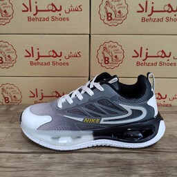 کتونی nike نایک زیره کپسولی پسرانه رنگ سفید طوسی سایز 37 تا 40 کفی طبی زیره کپسولی لژ 4 سانتی رویه بافت خارجی سبک و راحت