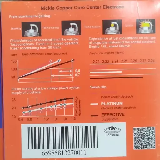 شمع موتور دوگانه سوز سوپر ایتریوم -EMSCO تورچ مدل K6RTC-8