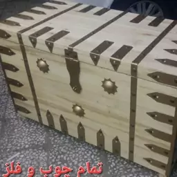 صندوقچه چوبی سنتی فلزکاری شده