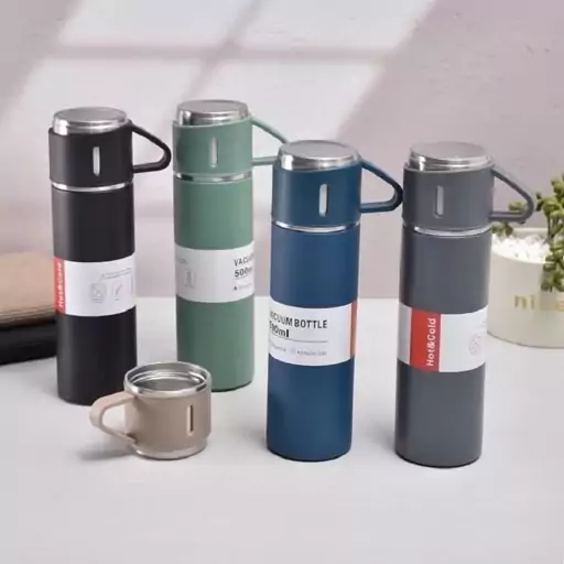 فلاسک سه لیوانه مدل VACUUM FLASK SET لیتری 0.5