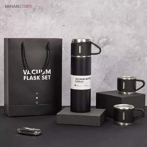 فلاسک سه لیوانه مدل VACUUM FLASK SET لیتری 0.5