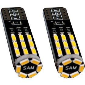لامپ آریایی 24 SMD ( اس ام دی ) انواع خودرو سام اسپرت بسته 2 عددی رنگ نارنجی