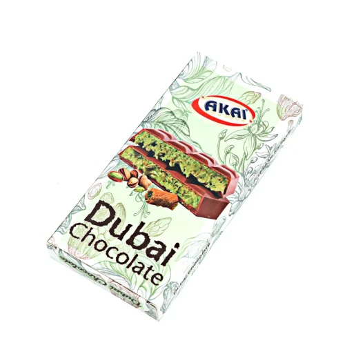 شکلات دبی پسته ای آکای AKAI Dubai chocolate وزن 185 گرم