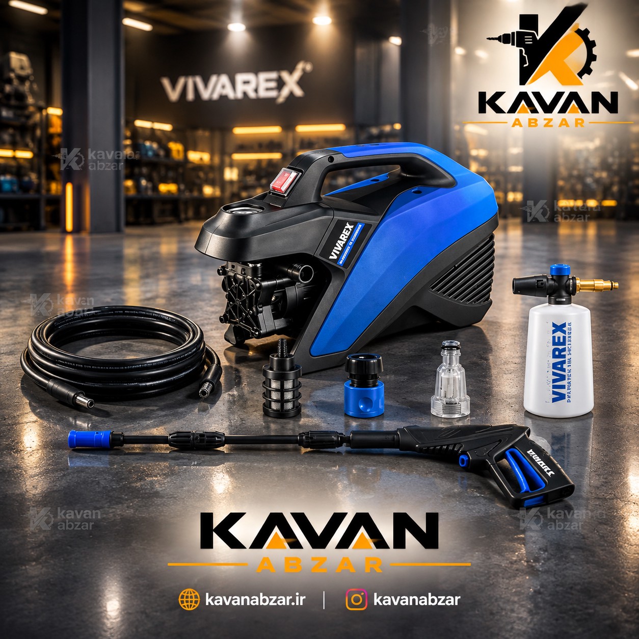 کارواش دینامی 160 بار شاسی دار برند راویکس مدل VR8160-PWجدید