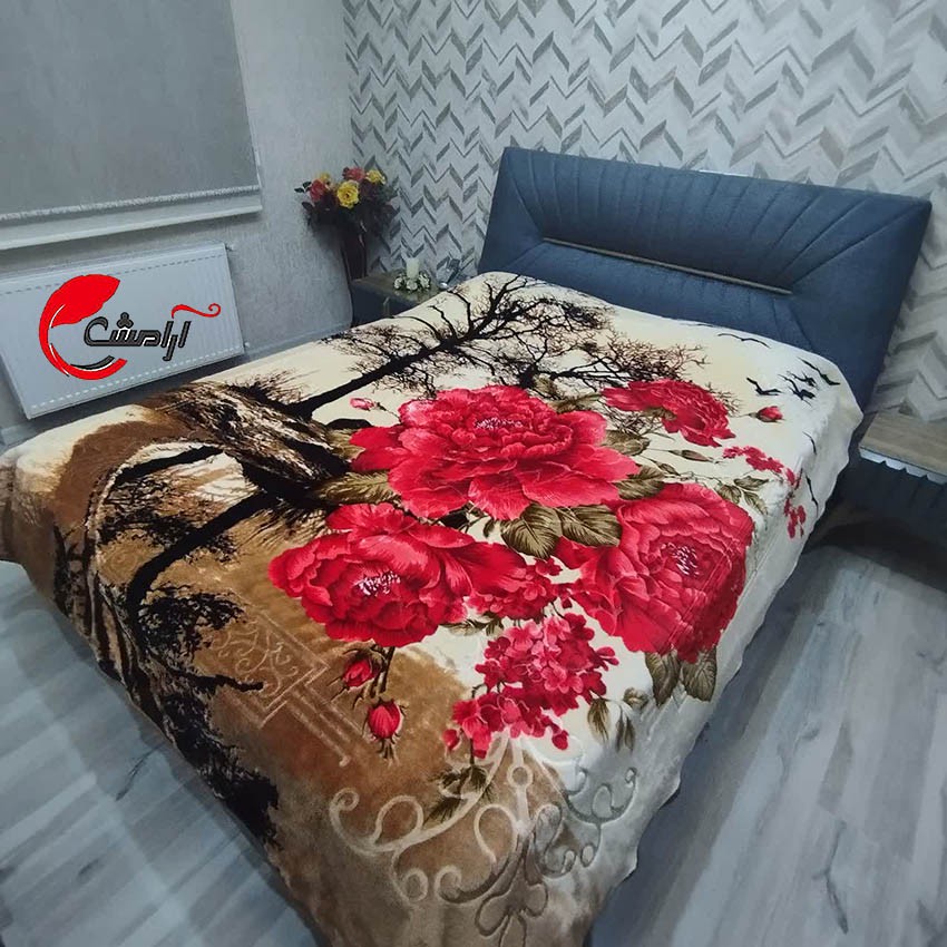 پتو ضخیم شادیلون طرح درختی دو نفره پر تراکم
