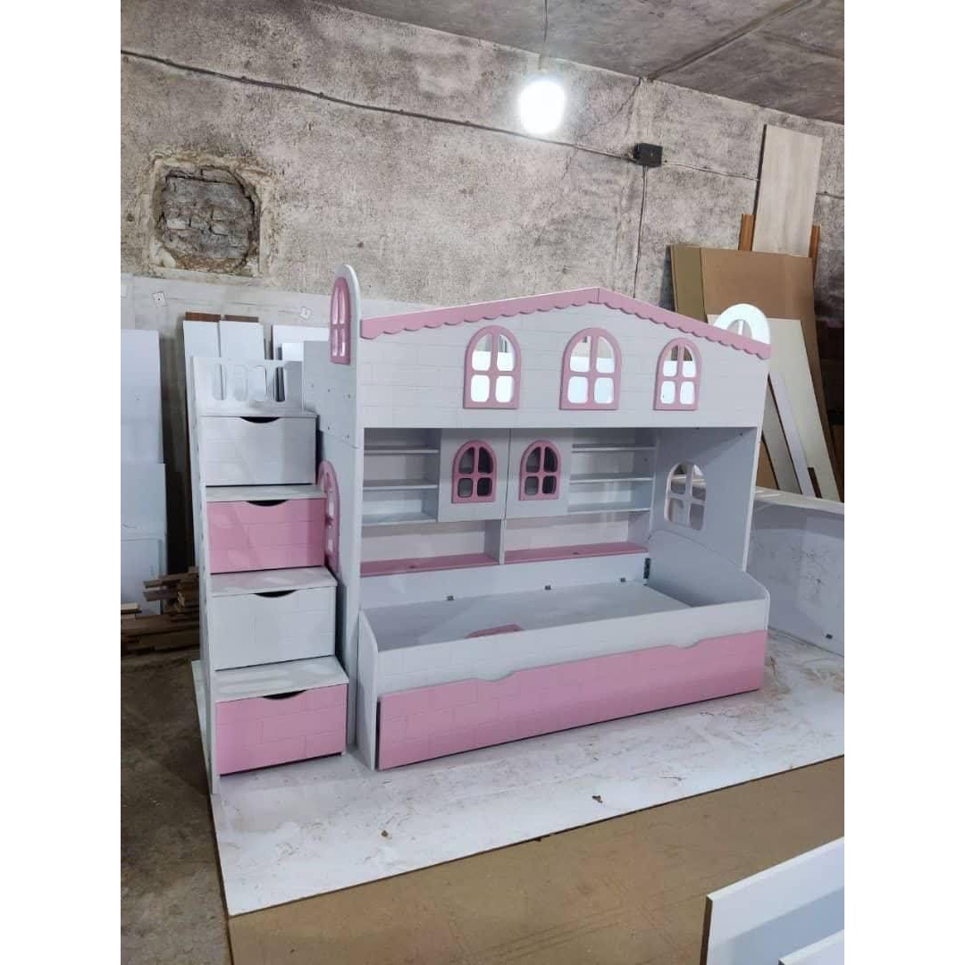 تخت دوطبقه طرح کلبه