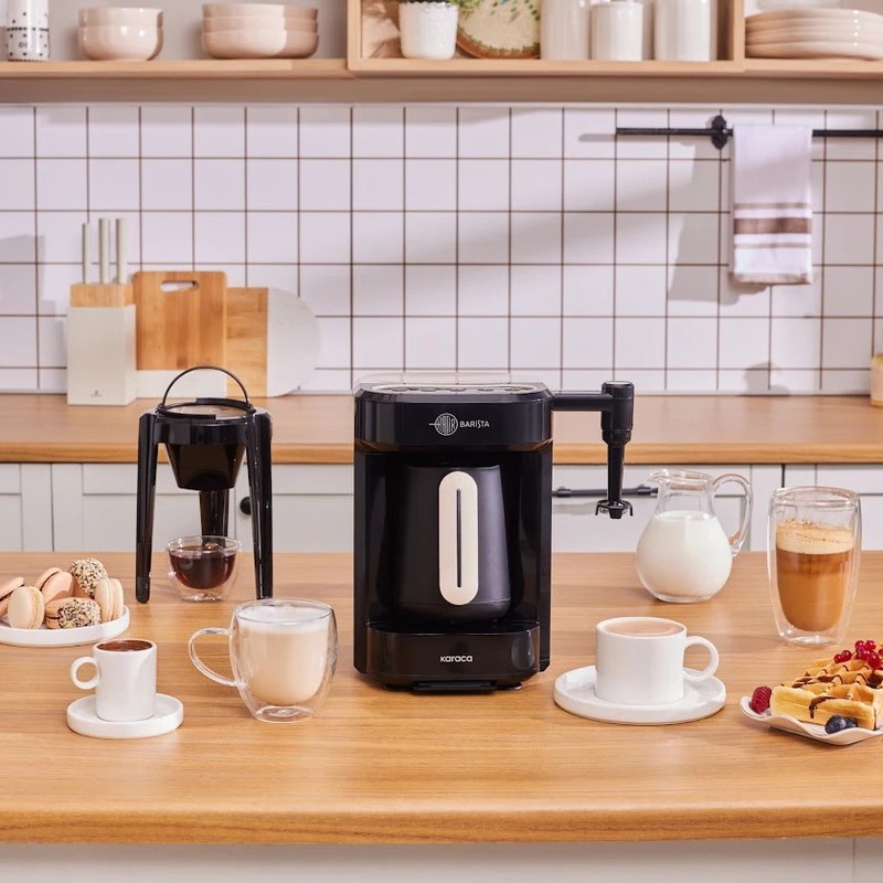 قهوه ساز کاراجا مدل Barista T rk، ظرفیت دم آوری پنج فنجان با فیلتر الیافی، دارای کف ساز شیر