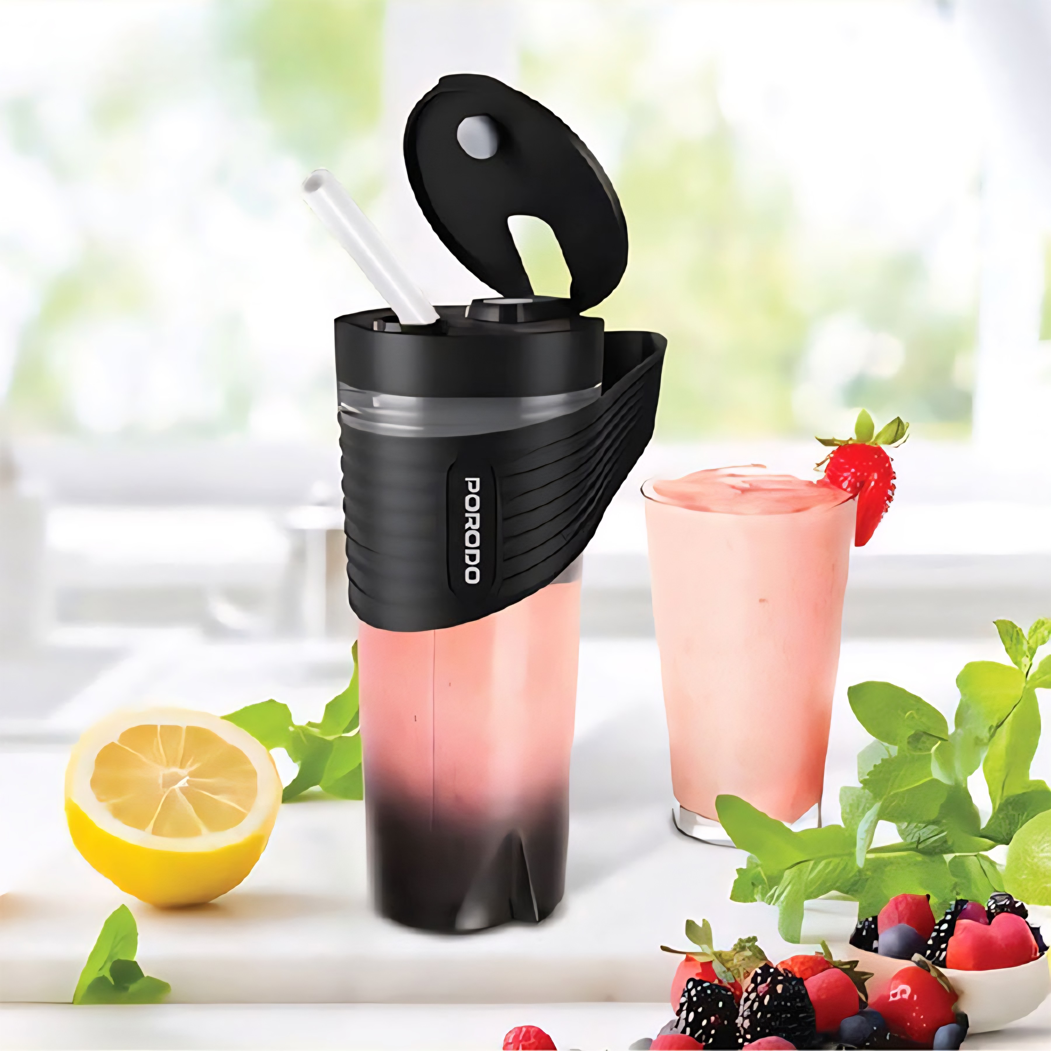 مخلوط کن و شیکر شارژی 460 میلی لیتری Porodo مدل Freshmix Portable Blender LFS204