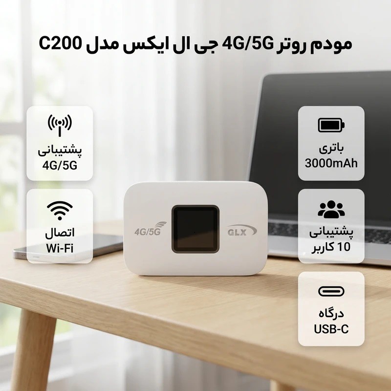مودم همراه جی ال ایکس GLX مدل C200 4G 5G