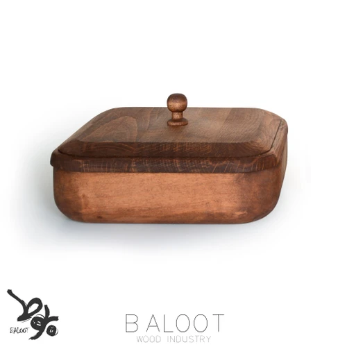 قندان چوبی مربع بلوط سایز 18 18 کد 4432