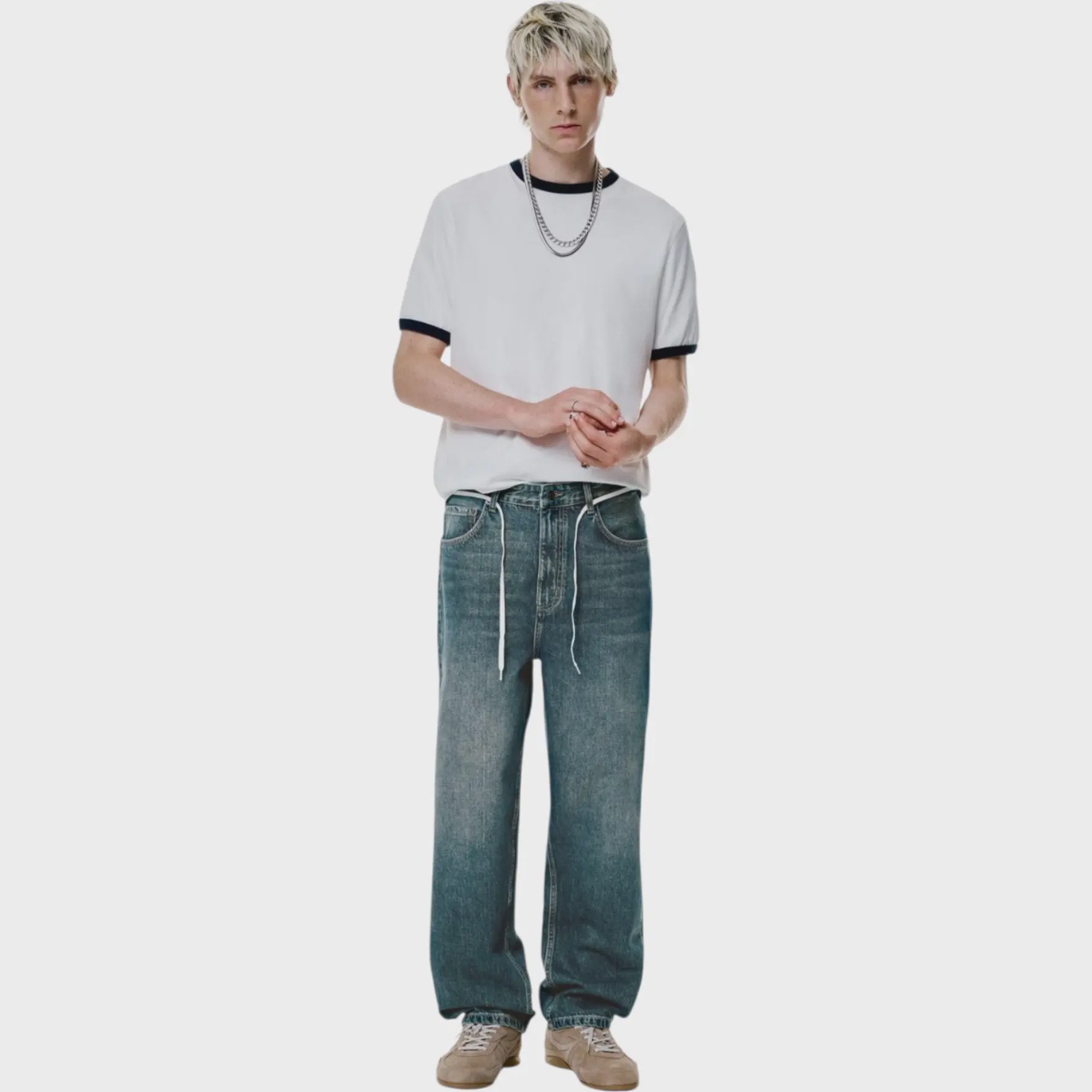 شلوار جین یونیسکس بگ استایل از pull bear کد 316 سایز 28