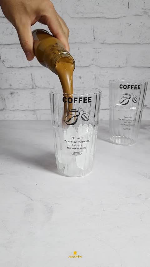 ماگ پیرکس شیاردار طرح کافی Coffee