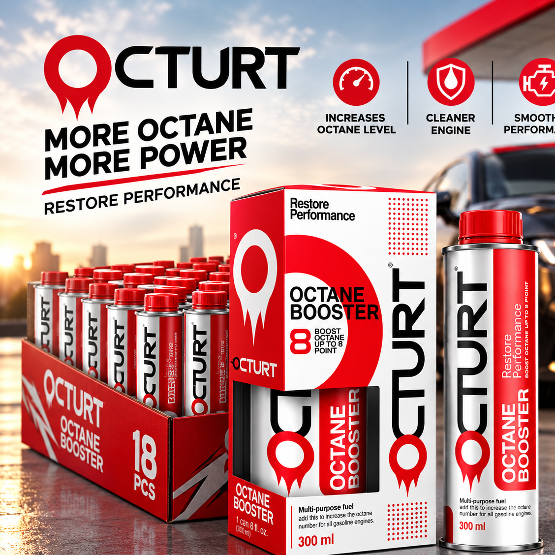 اکتان بوستر OCTURT - 300ml - بسته 18 عددی