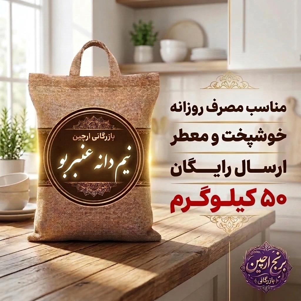 برنج نیم دانه (لاشه) عنبربو عمده خوش پخت (50 کیلوگرم)(ارسال رایگان)