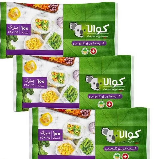 کیسه فریزر کوالا مدل تقویمی سه بسته 100 عددی کدm5001